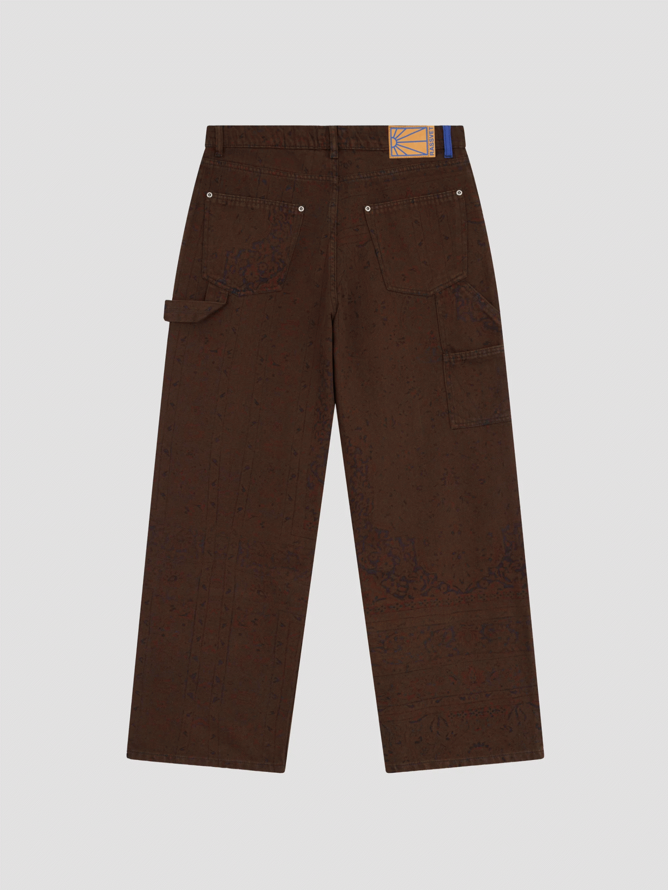 RASSVET SUN DYED ALLOVER PRINTED DENIM PANT