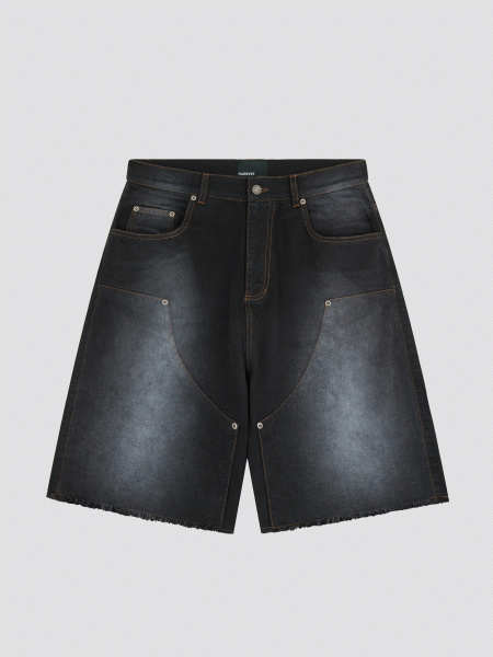 RASSVET SUN DYED BAGGY DENIM SHORTS
