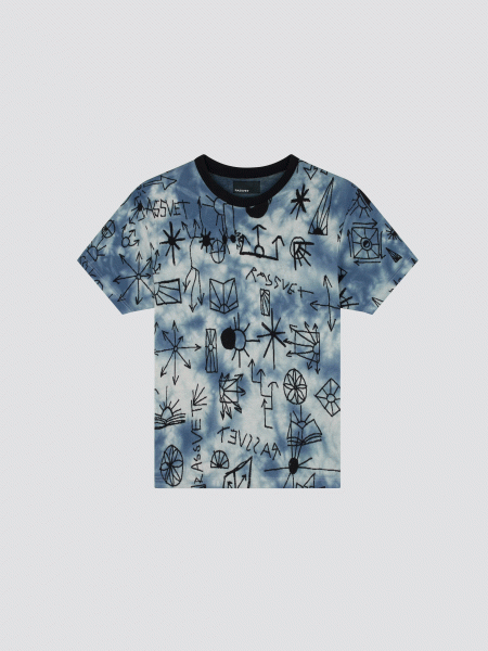 RASSVET SCRIBBLE JACQUARD TIE DYE TEE