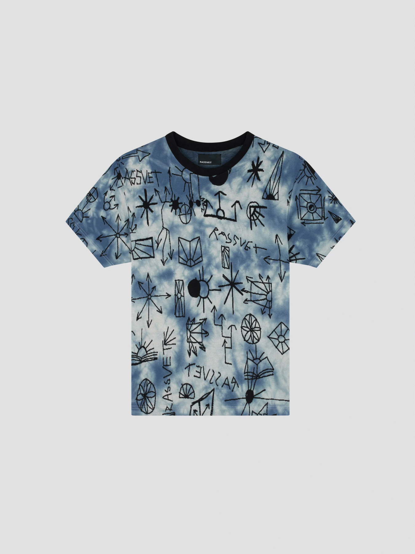 RASSVET SCRIBBLE JACQUARD TIE DYE TEE