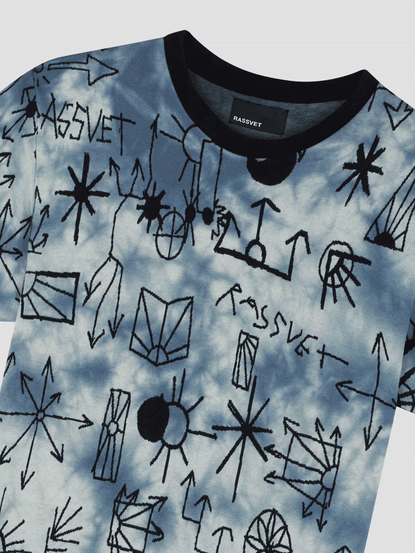 RASSVET SCRIBBLE JACQUARD TIE DYE TEE