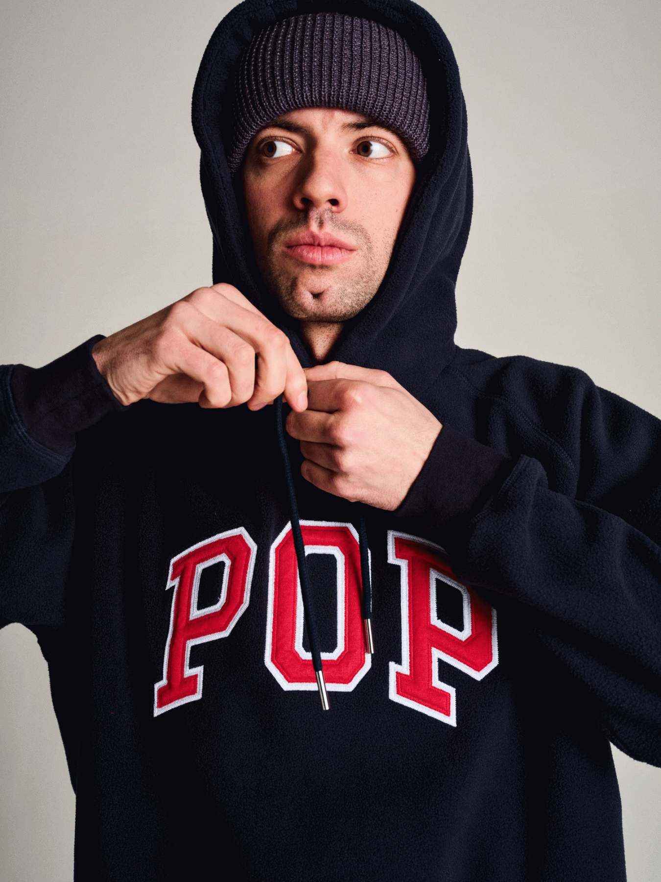 POP TRADING COMPANY ARCH HOODED SWEAT