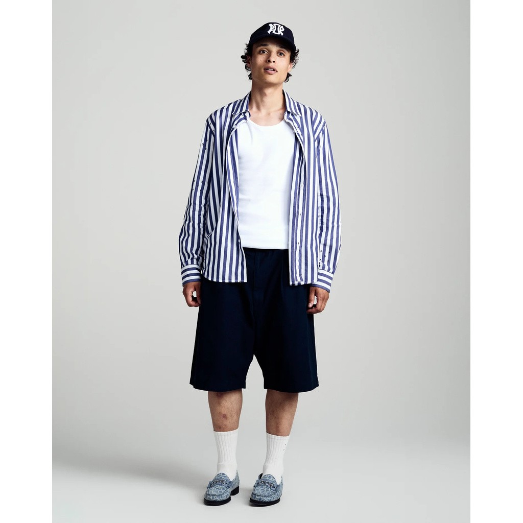 POP TRADINGCOMPANY LOGOS STRIPE SHIRT