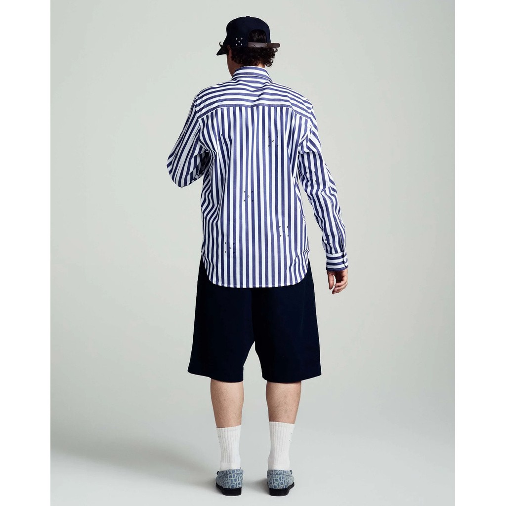 POP TRADINGCOMPANY LOGOS STRIPE SHIRT