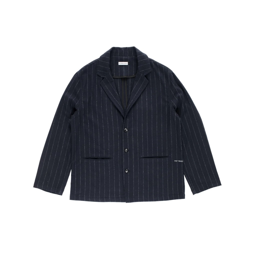 POP TRADINGCOMPANY PINSTRIPE HEWITT SUIT JACKET