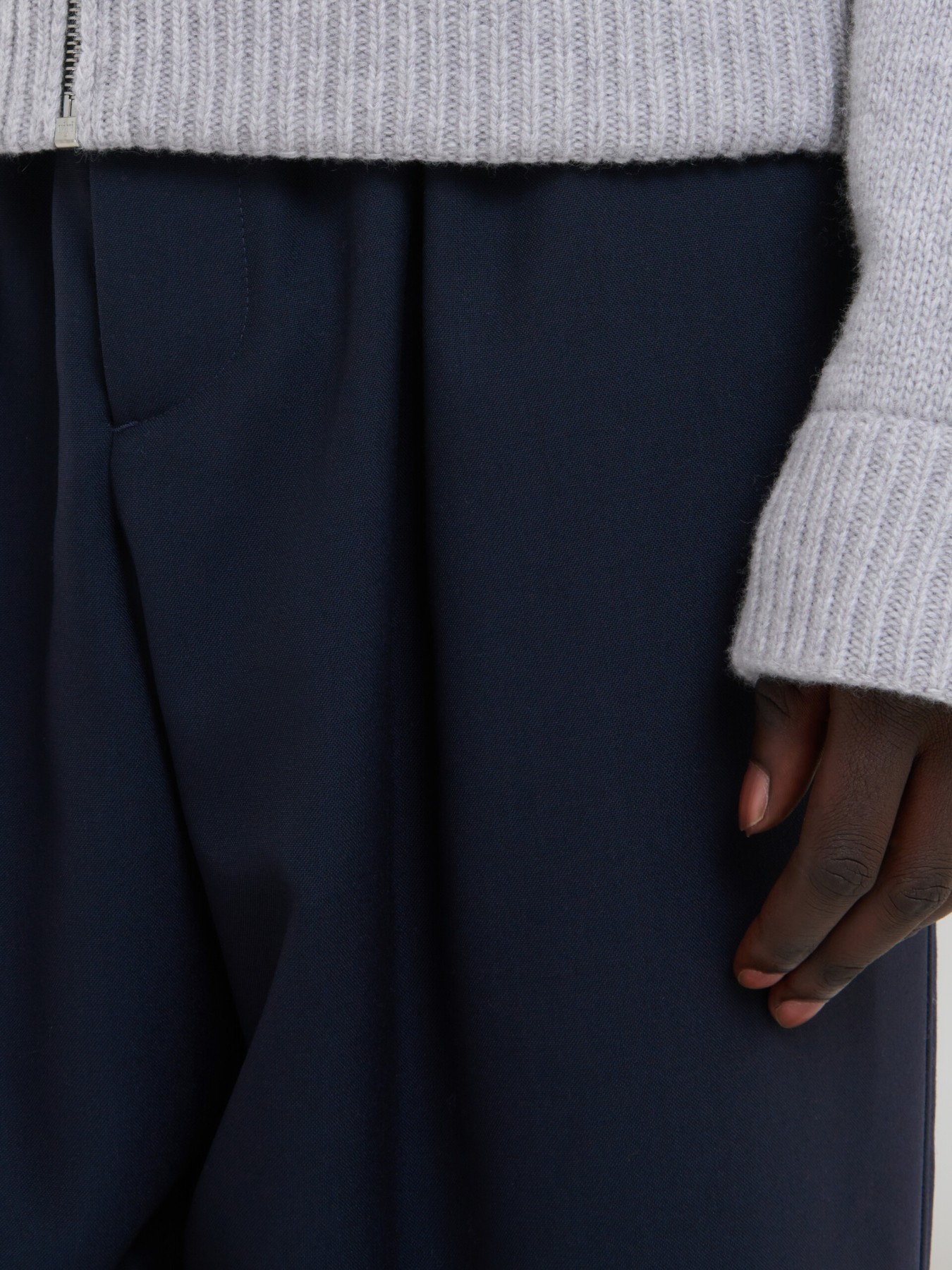 MARNI TROPICAL WOOL BLUBLACK PANTS