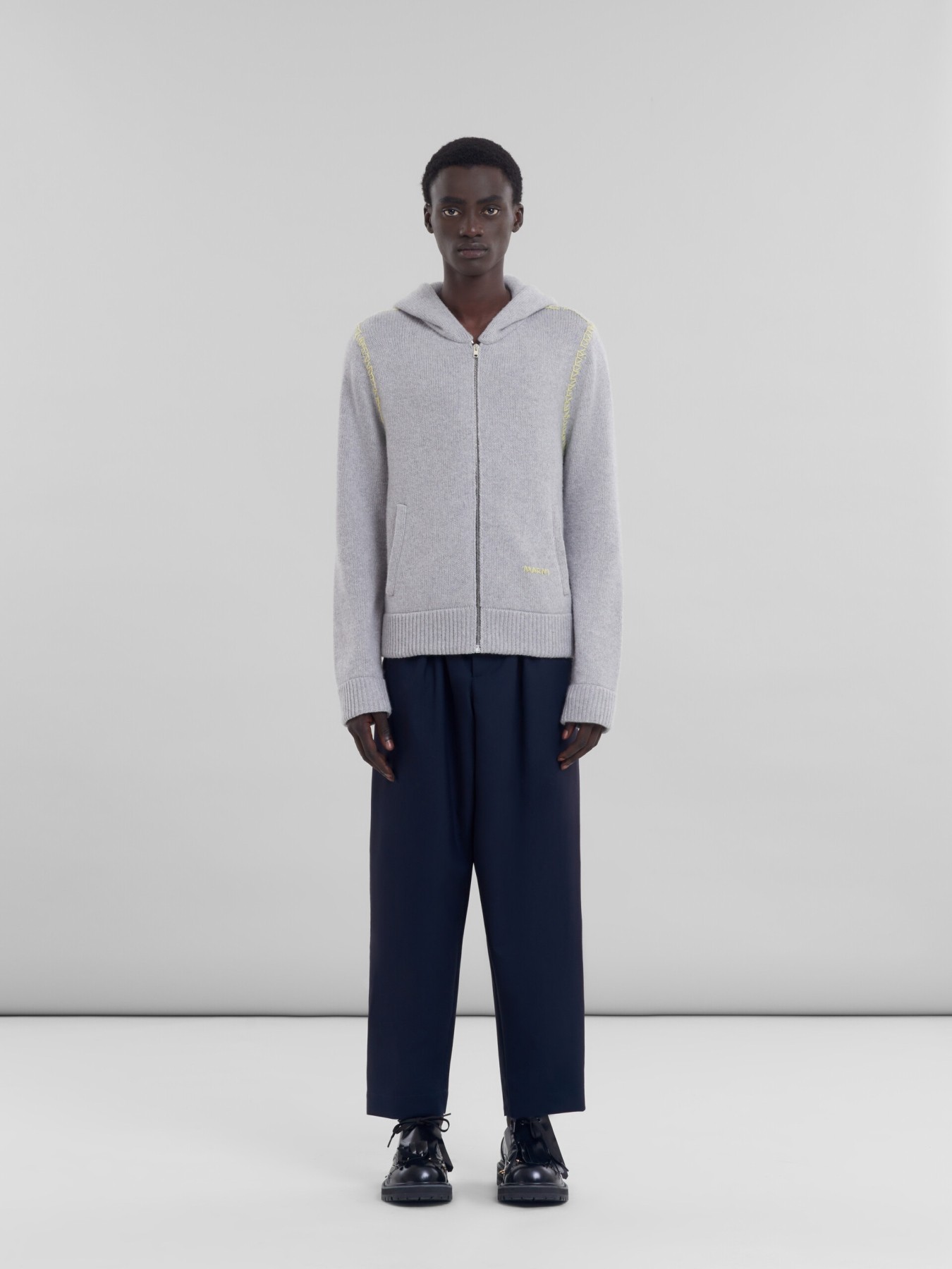 MARNI TROPICAL WOOL BLUBLACK PANTS