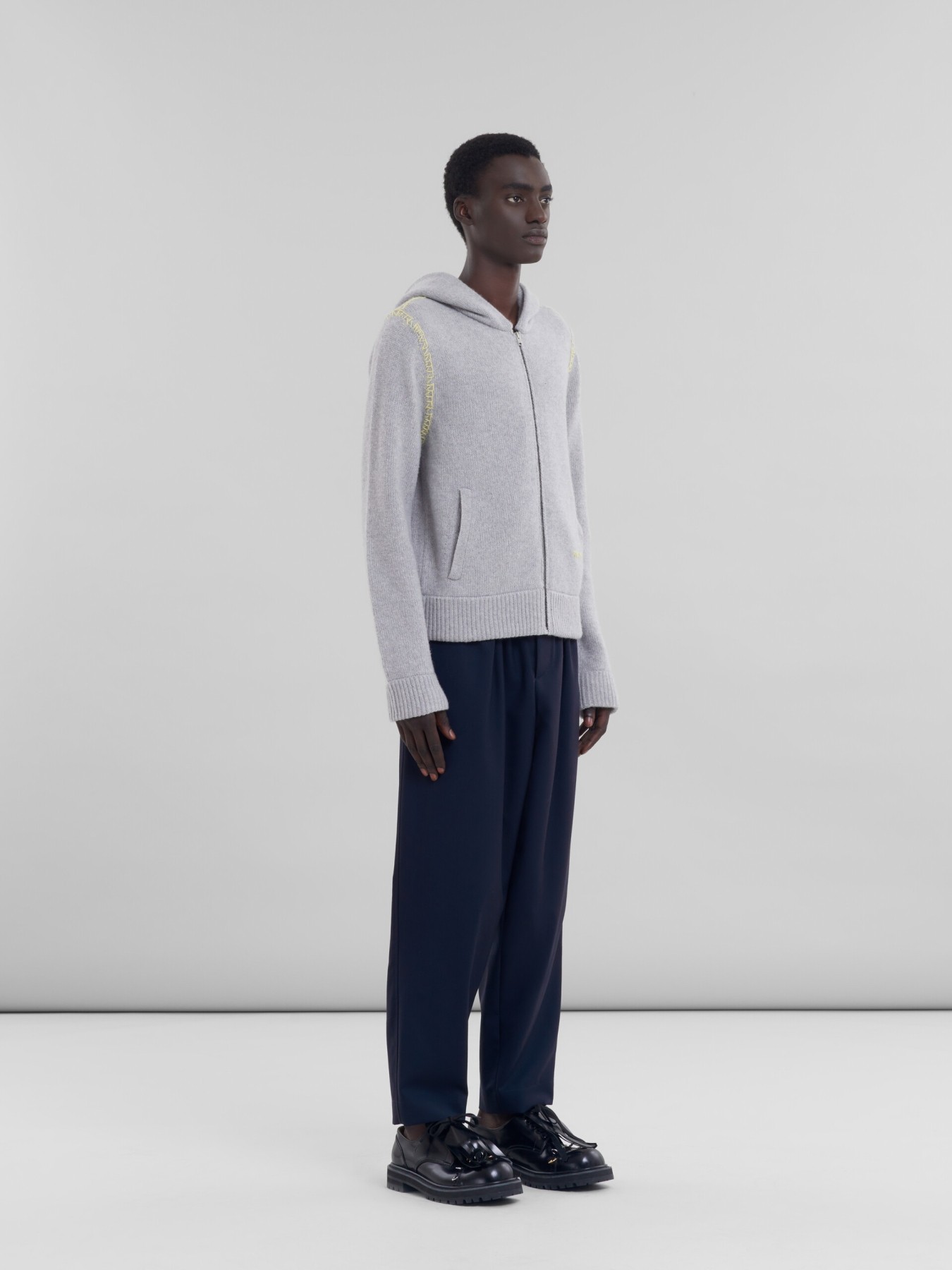 MARNI TROPICAL WOOL BLUBLACK PANTS
