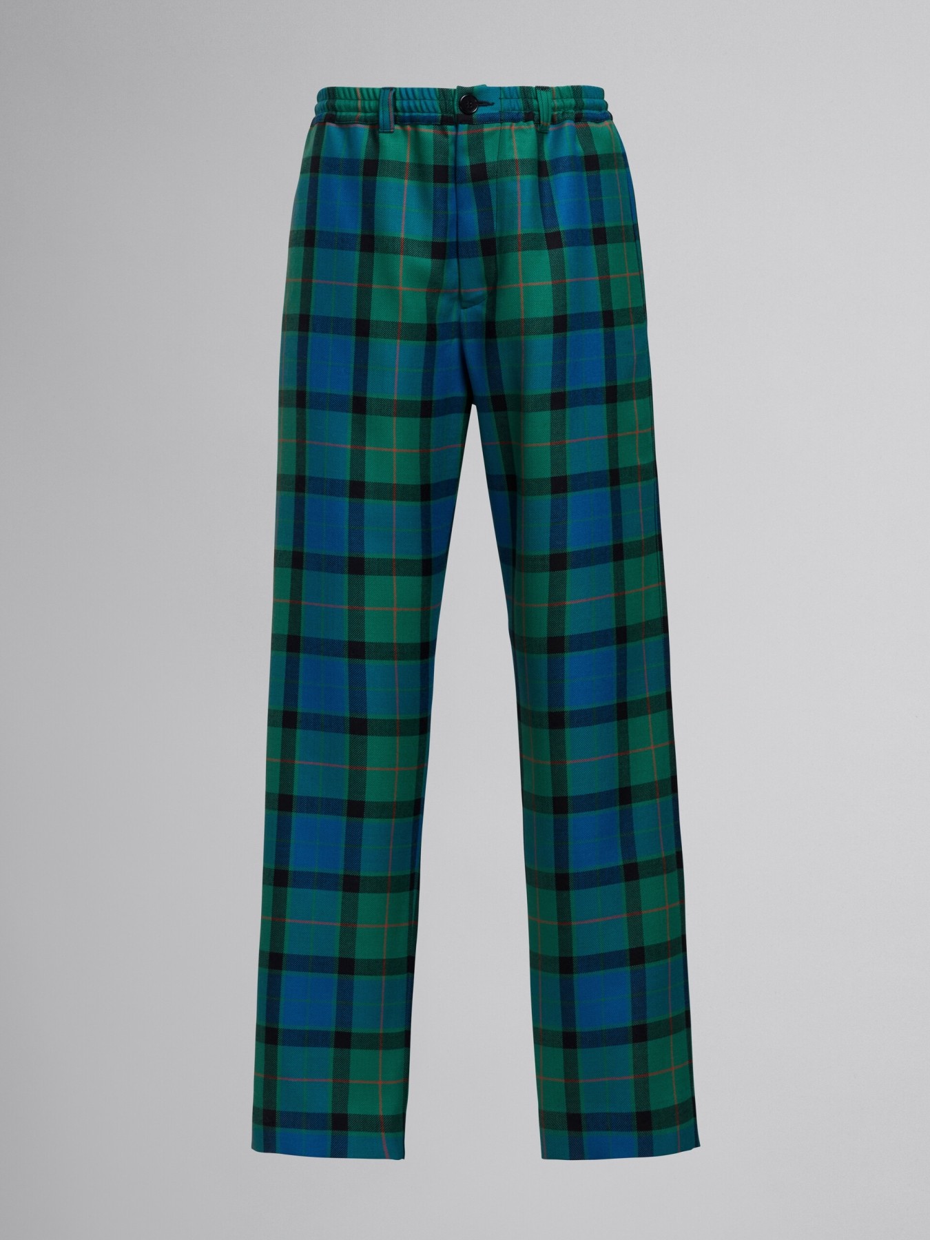 MARNI MULTICOLOR TARTAN WOOL PANTS