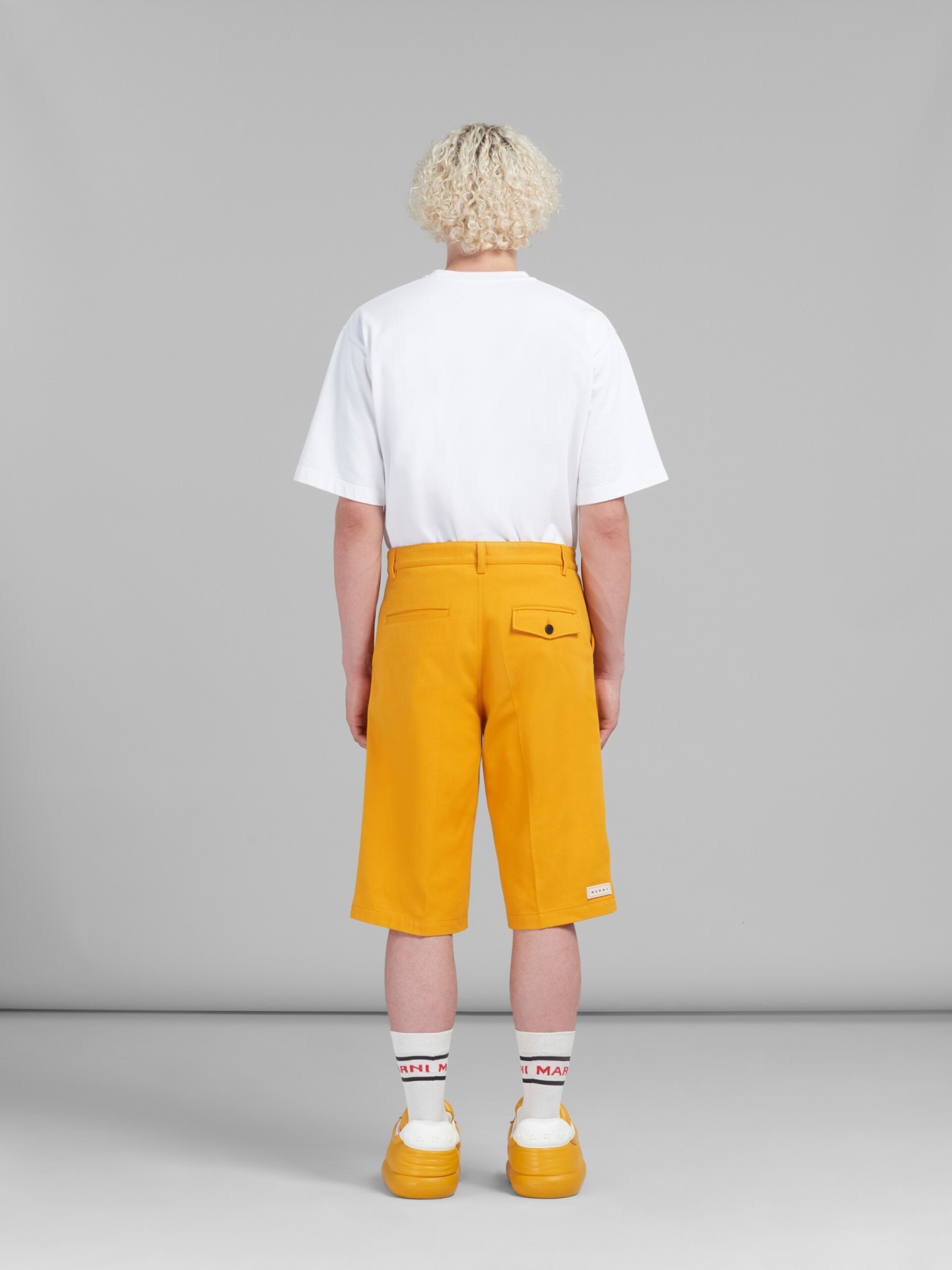 MARNI ORANGE GABARDINE BERMUDA SHORTS