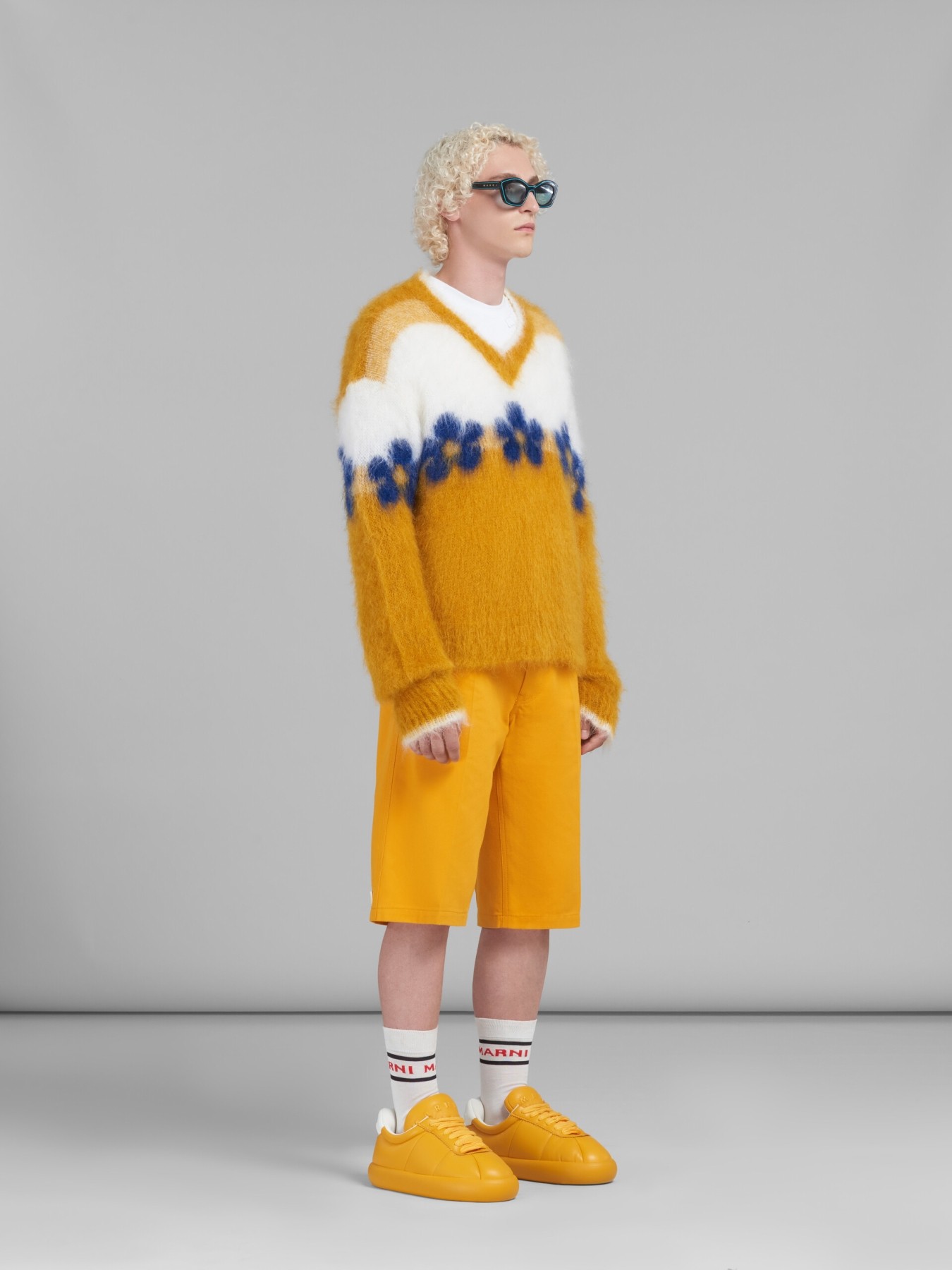 MARNI ORANGE GABARDINE BERMUDA SHORTS