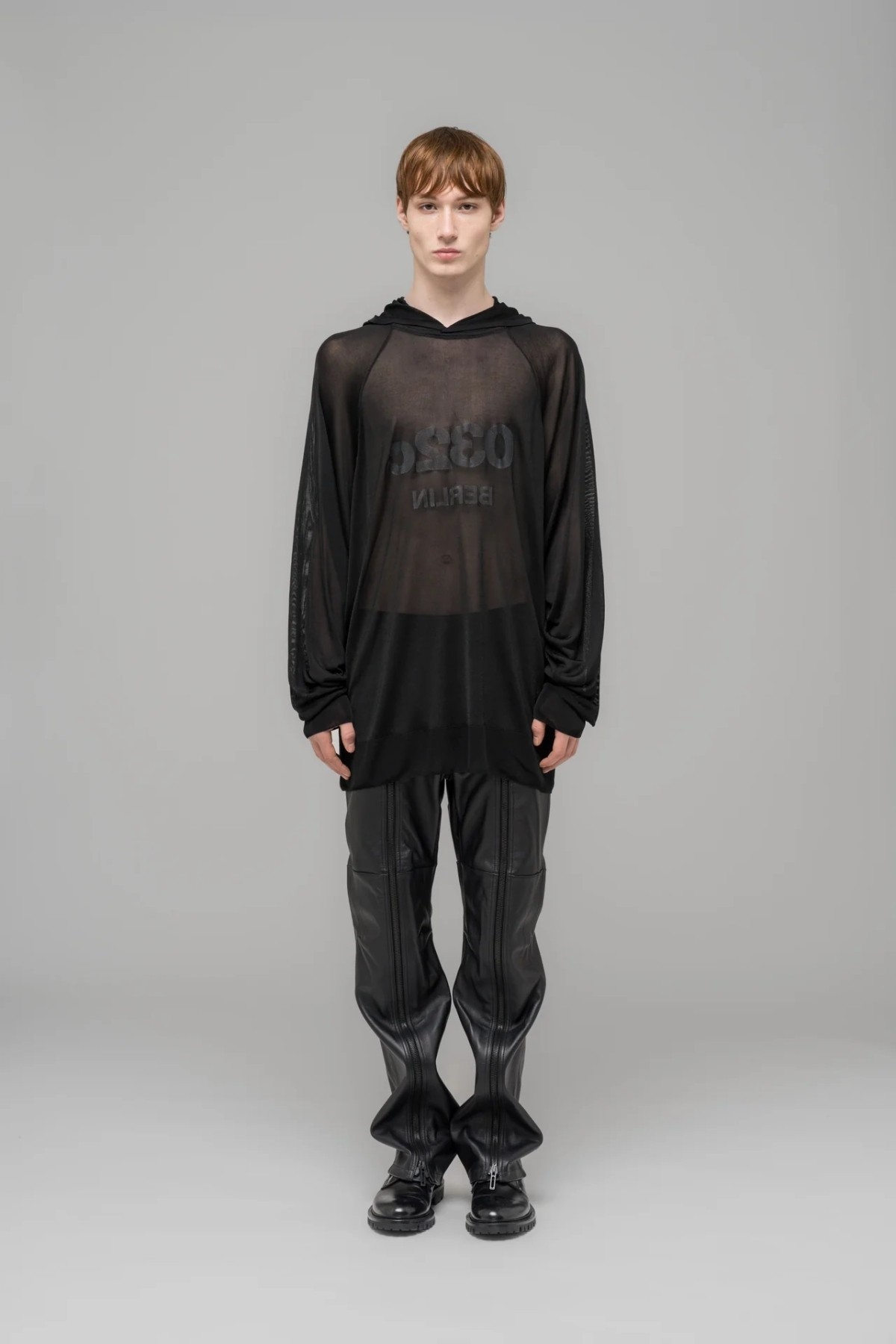 032C SELFIE TRANSLUCENT HOODED KNIT