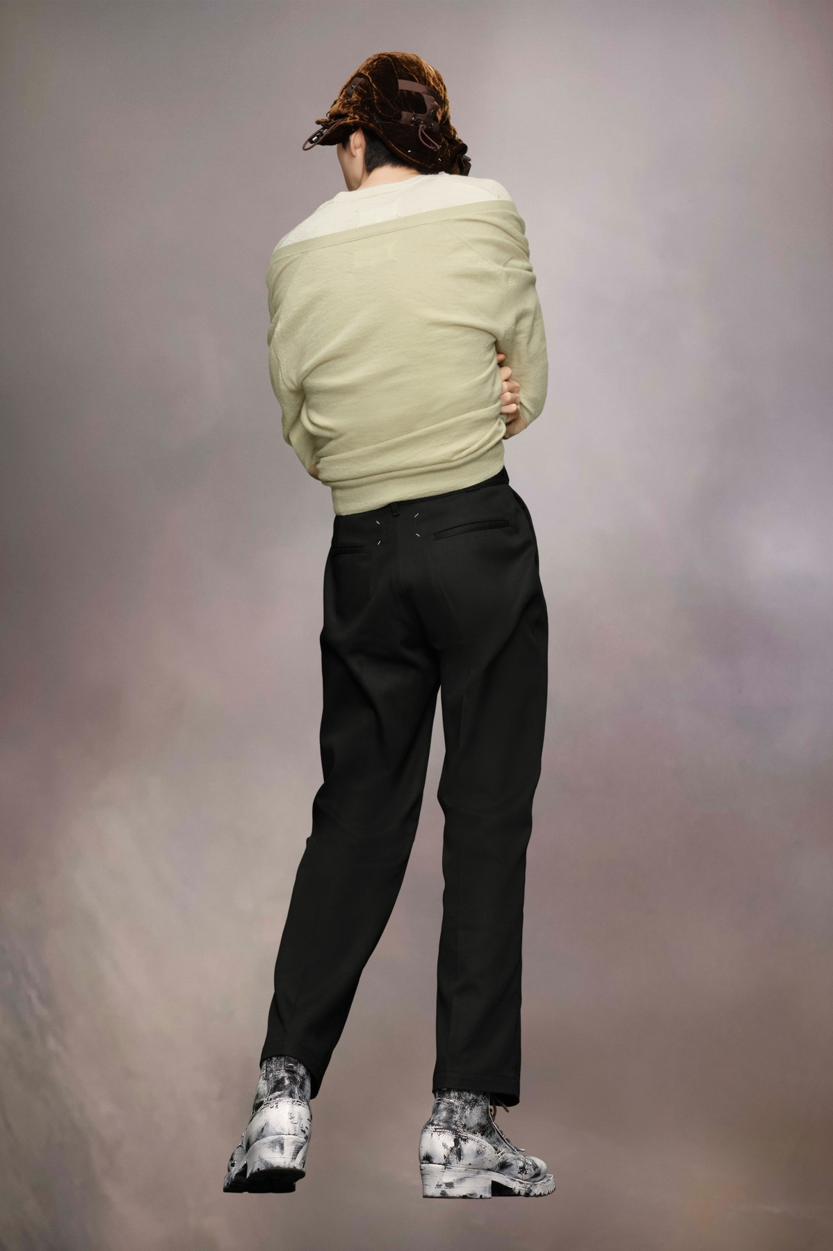 Maison Margiela ELBOW PATCH WOOL CARDIGAN