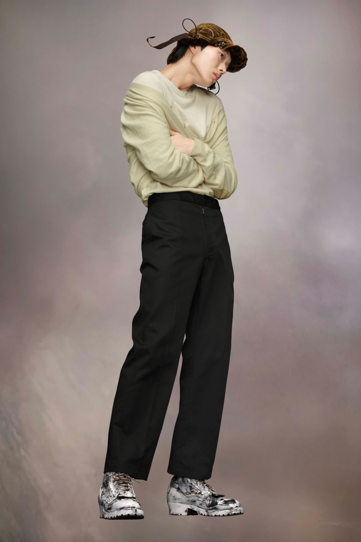 Maison Margiela ELBOW PATCH WOOL CARDIGAN