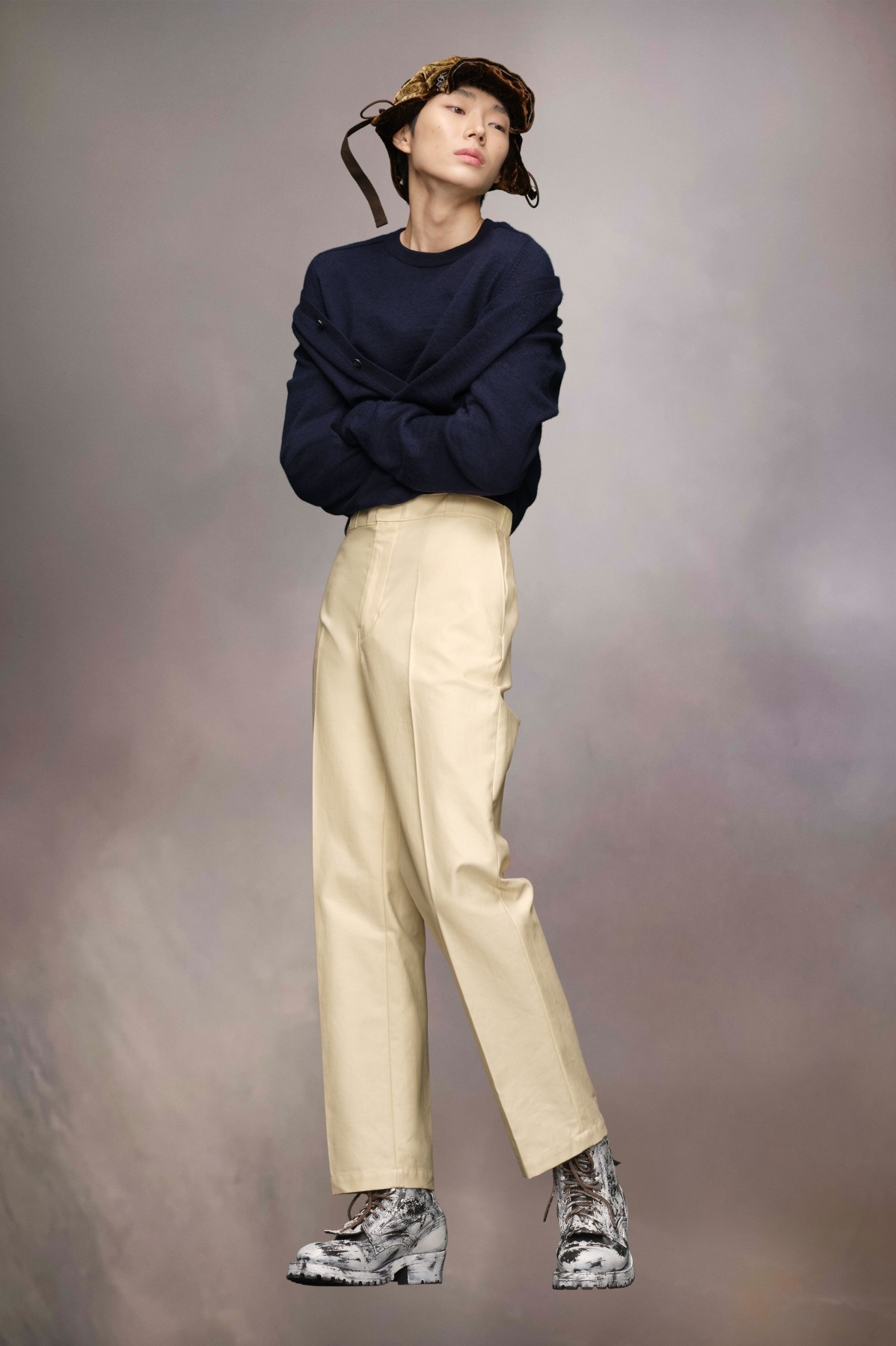 Maison Margiela ELBOW PATCH WOOL CARDIGAN