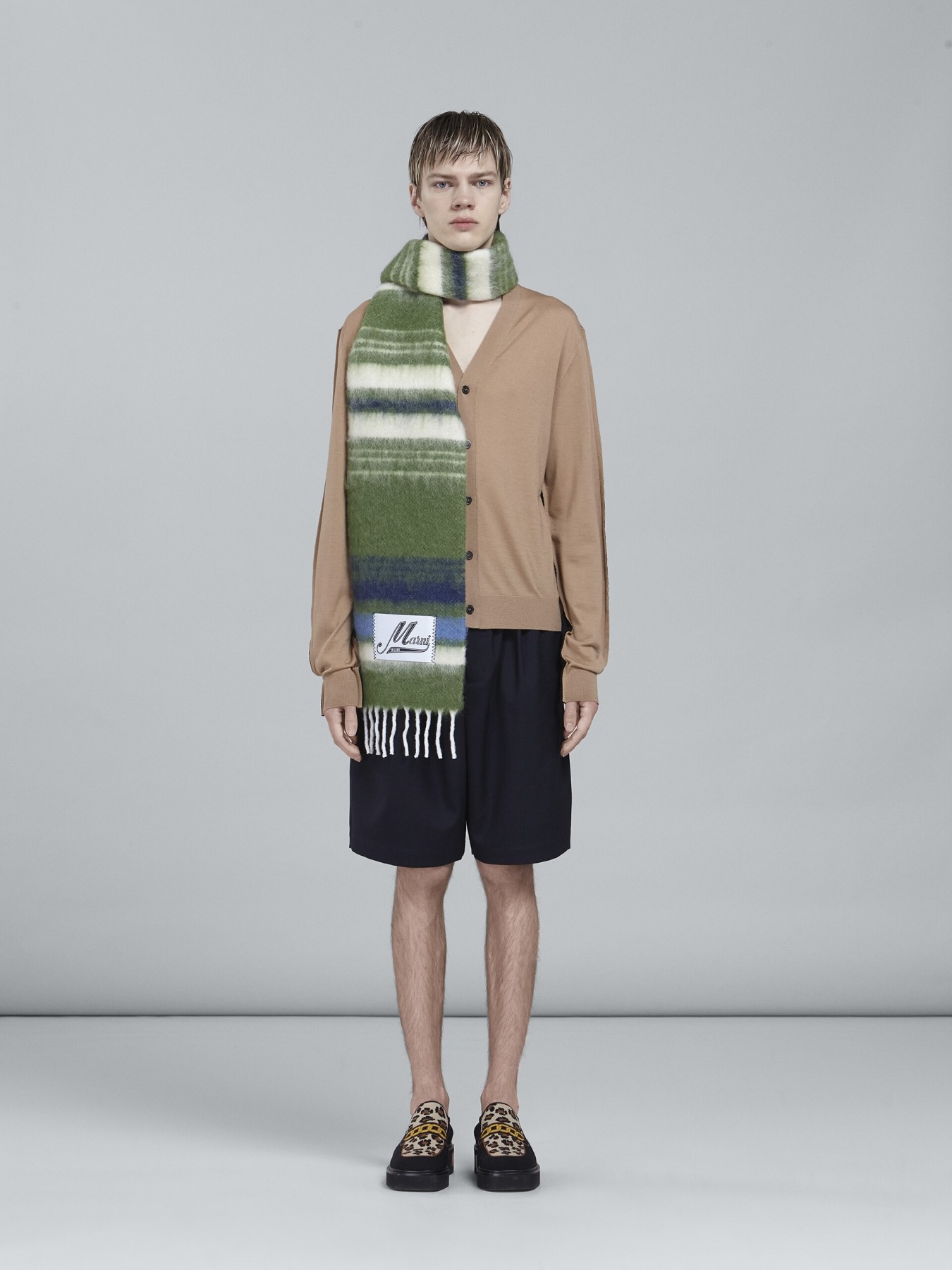 MARNI CHECK WOOL SCARF