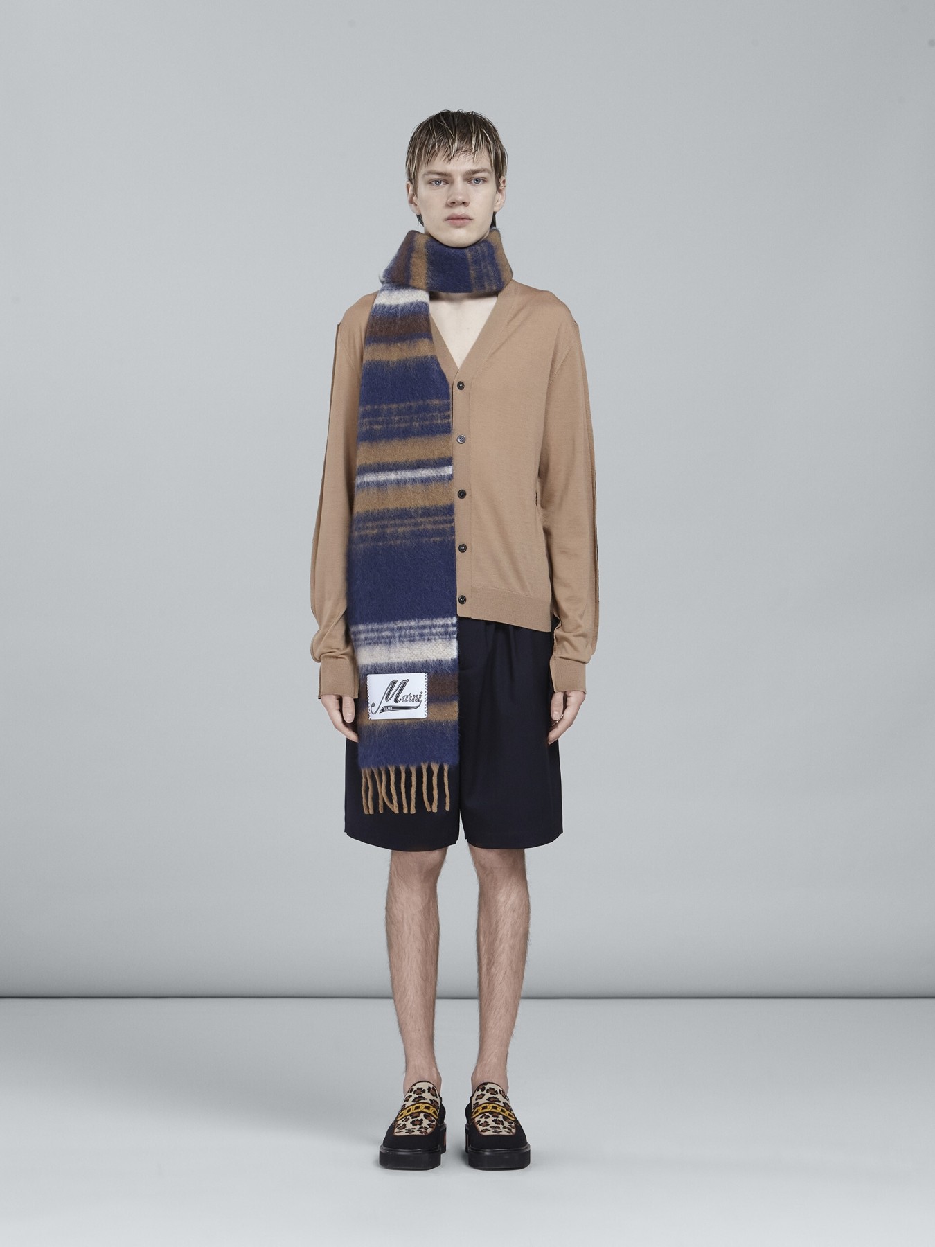 MARNI CHECK WOOL SCARF