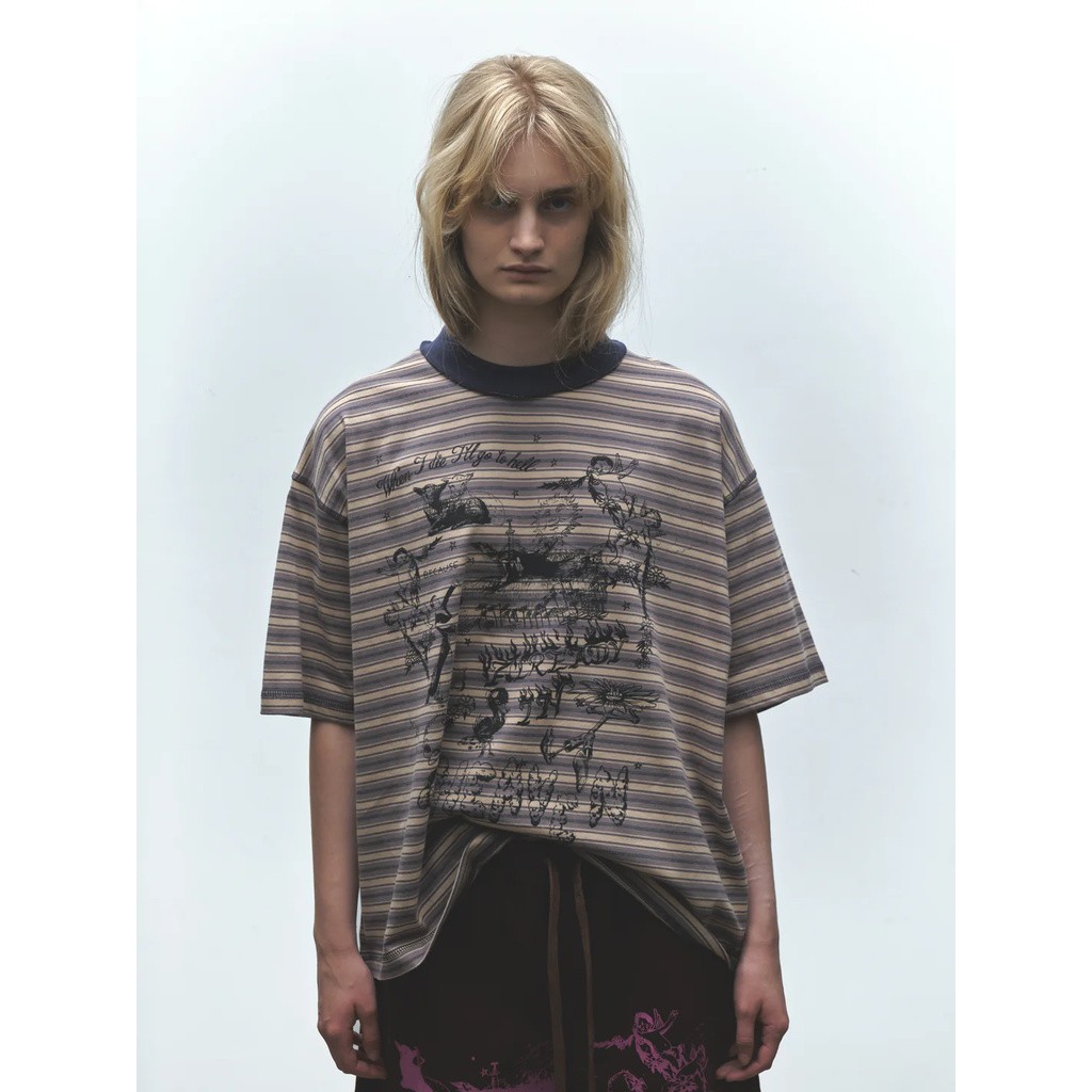 JUNGLES ALREADY IN HEAVEN STRIPED TEE