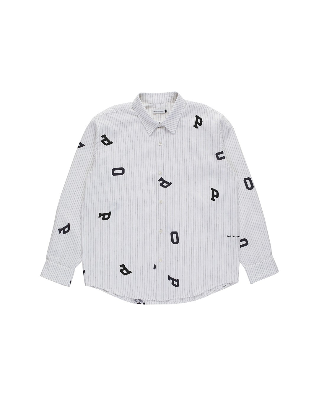 POP TRADING COMPANY LETTERS STRIPED POP SHIRT