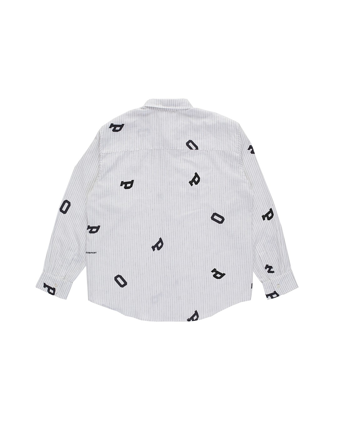 POP TRADING COMPANY LETTERS STRIPED POP SHIRT