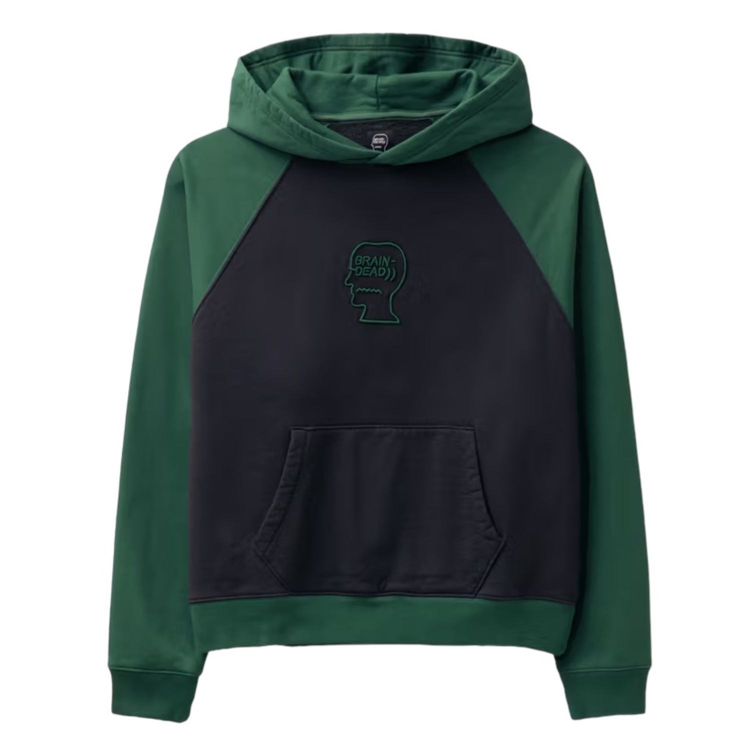 BRAIN DEAD PIGMENT WASH LOGO HERD RAGLAN HOODIE