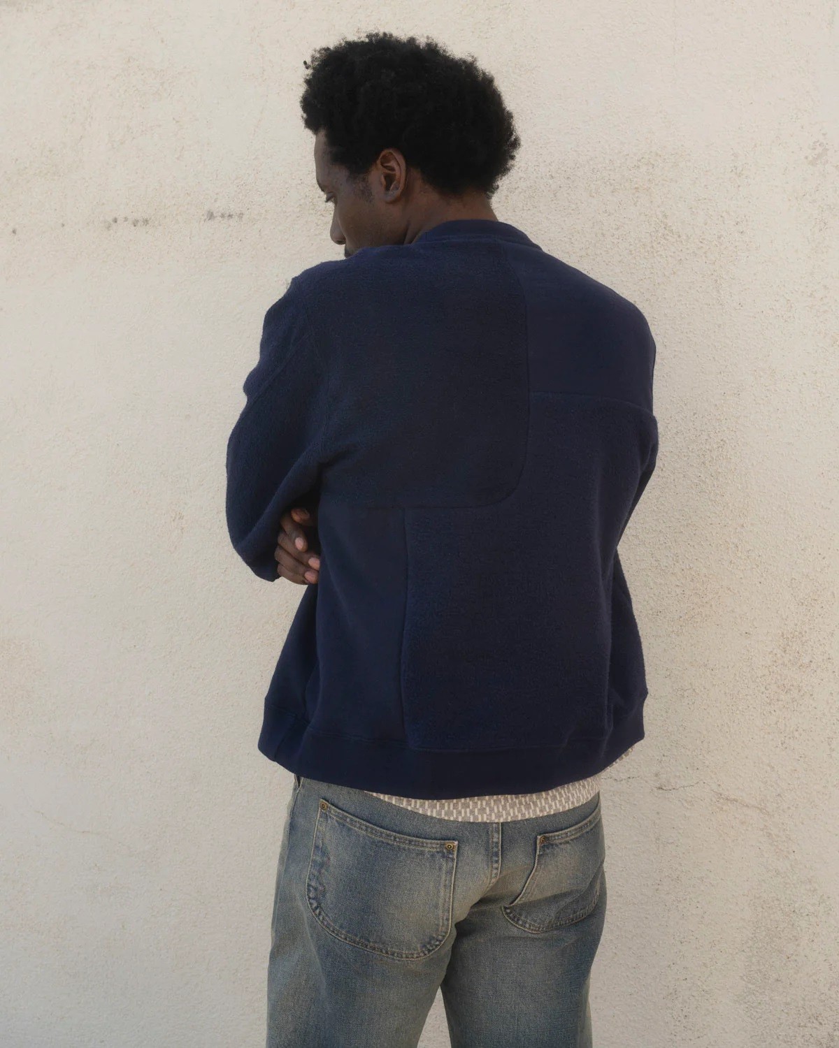 BRAIN DEAD PANELED LONG SLEEVE CREWNECK